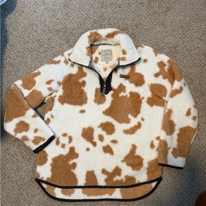 Simply Southern Cow Print Sherpa Pullover